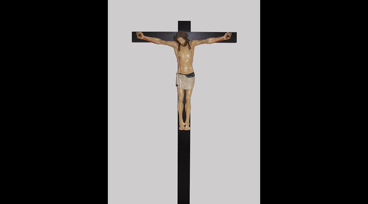 Scultura ligna policroma - Crocifisso - sec.XV -